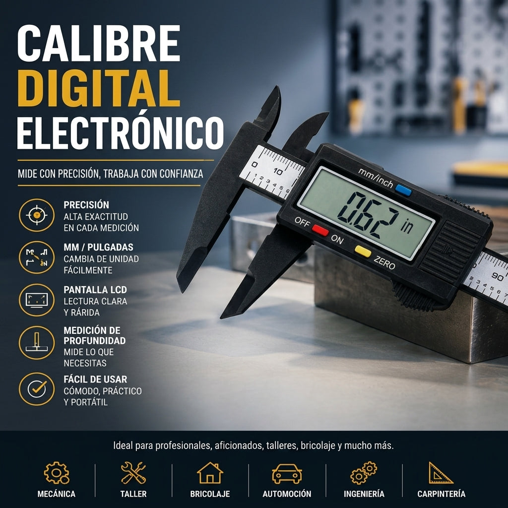 CALIBRE DIGITAL ELECTRÓNICO — ¡PRECISIÓN AL ALCANCE DE TUS MANOS! 📏⚡