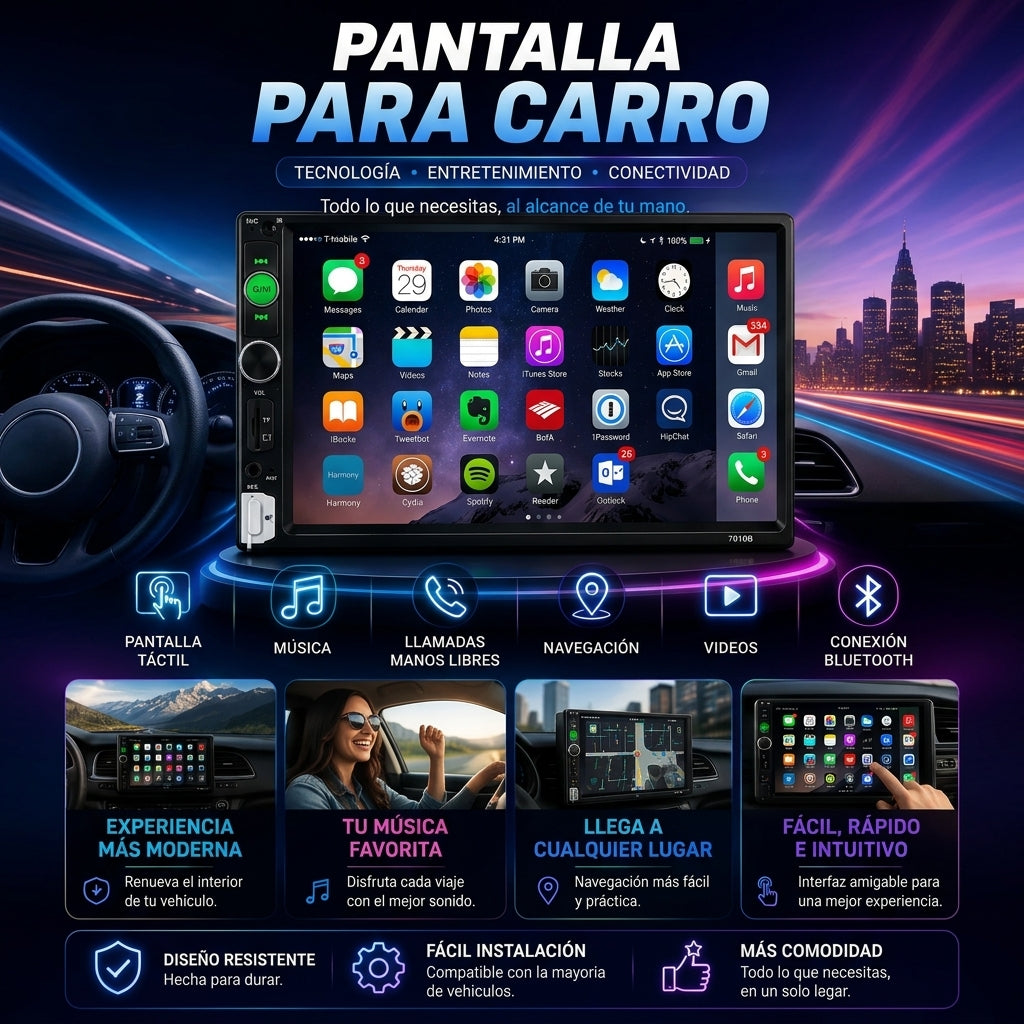 🚗🔥 CARVISION PRO — Pantalla Multimedia Inteligente para Carro