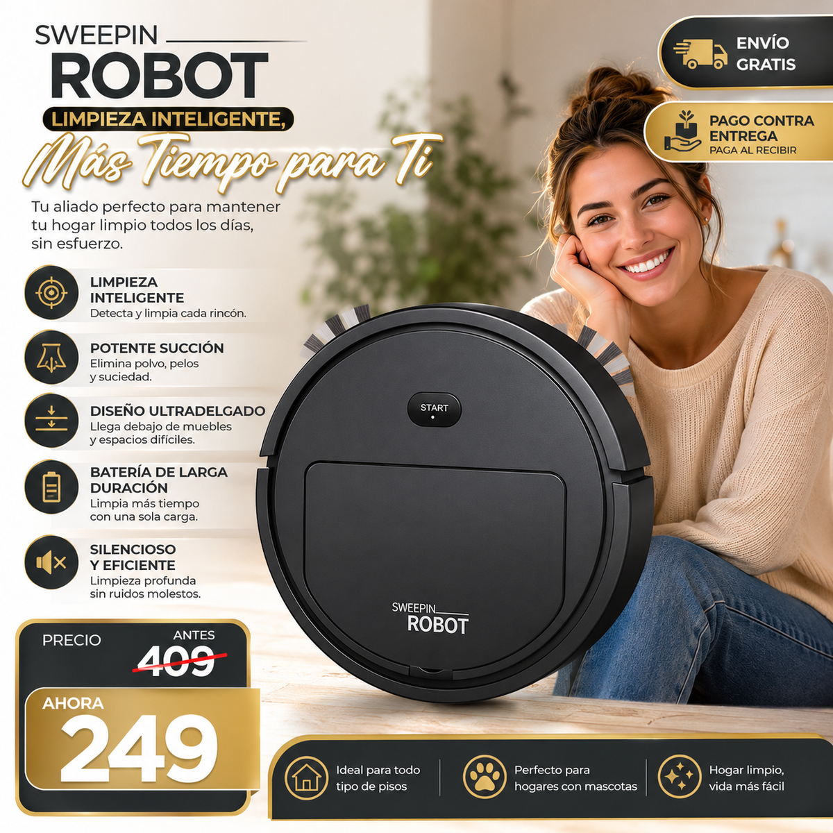 🧹🤖Aspiradora Robot — Limpieza inteligente para tu hogar 🏠💫