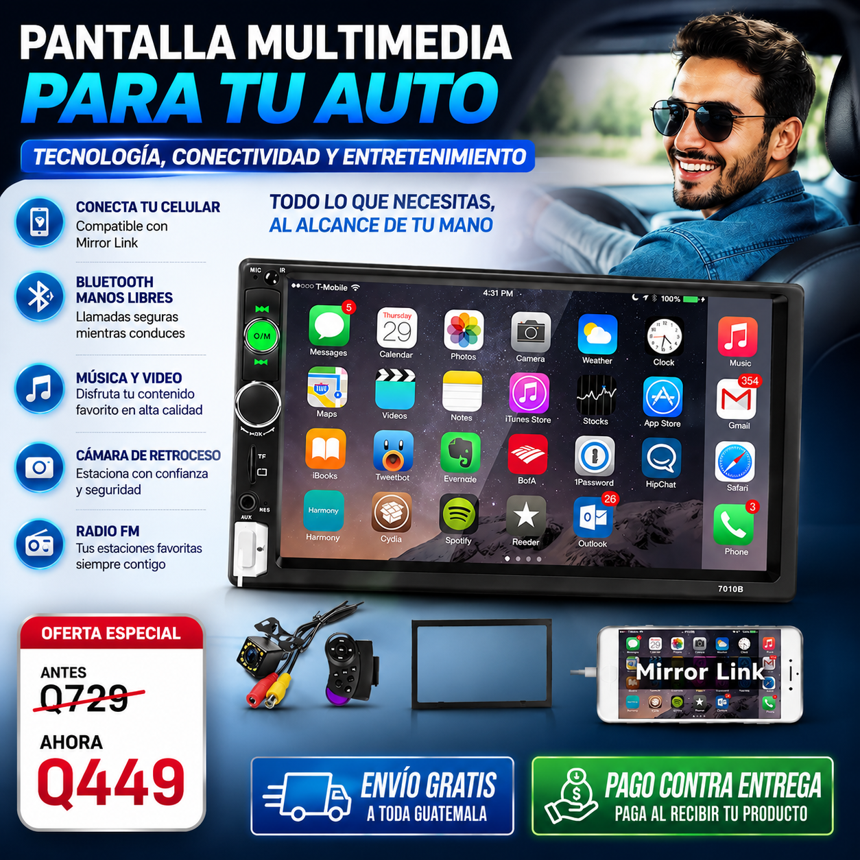 🚗🔥 CARVISION PRO — Pantalla Multimedia Inteligente para Carro