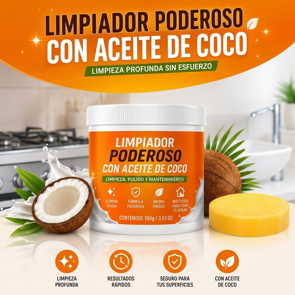 🥥✨ LIMPIADOR PODEROSO CON ACEITE DE COCO ✨🧽