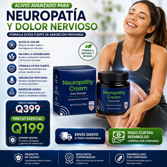 Crema para Neuropatía y Dolor Nervioso - Alivio Avanzado Extra Strong