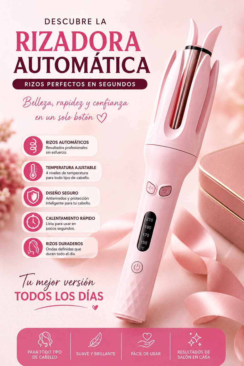 🌸✨ ¡RIZOS PERFECTOS EN SEGUNDOS! ✨🌸