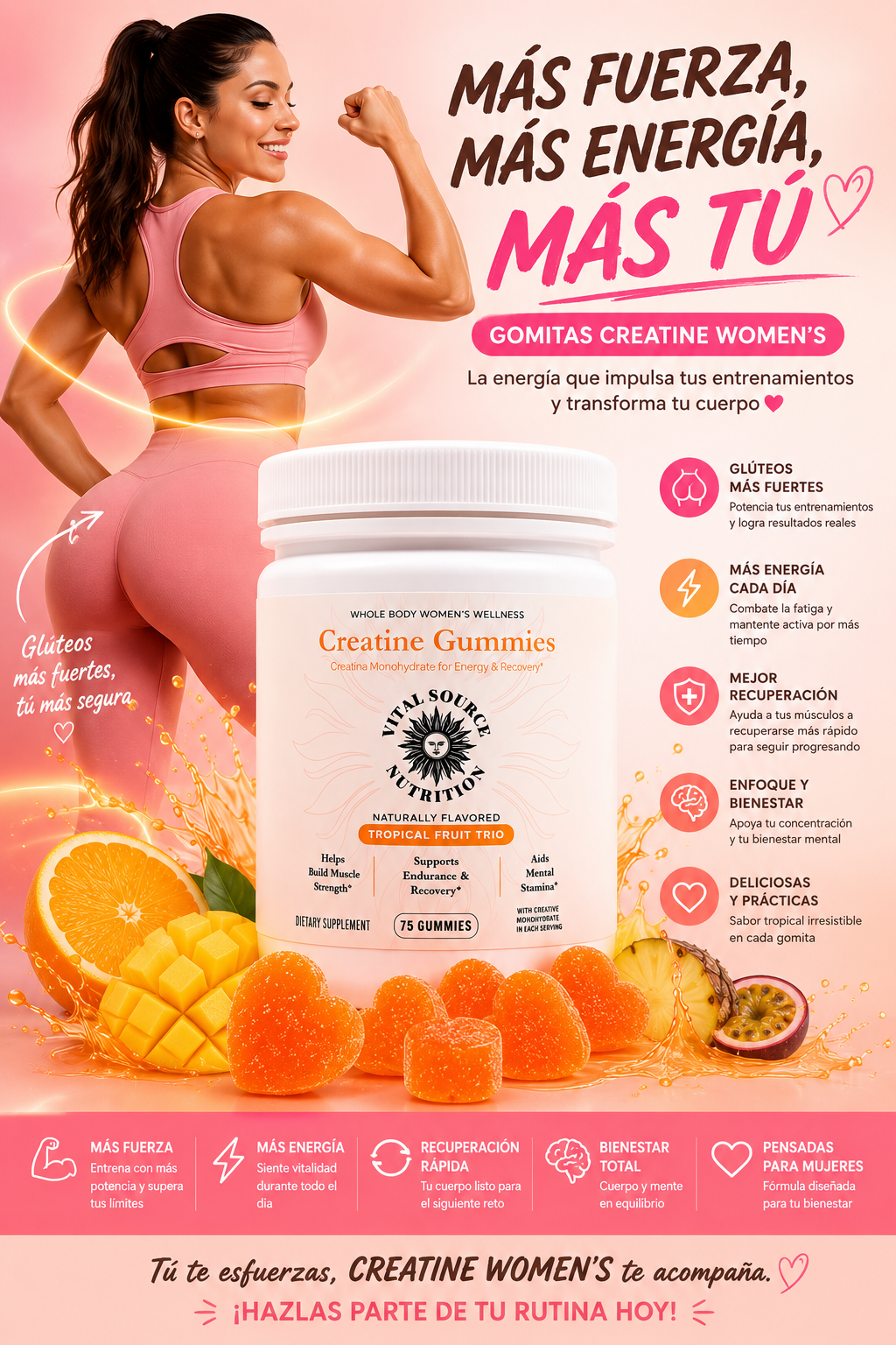 🍊 GOMITAS DE CREATINA FUERZA TOTAL 🔥