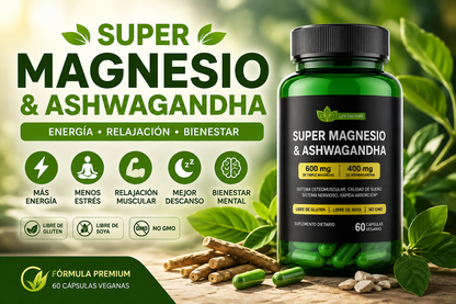 💚✨ SUPER MAGNESIO & ASHWAGANDHA X 60 CÁPSULAS 🌿⚡