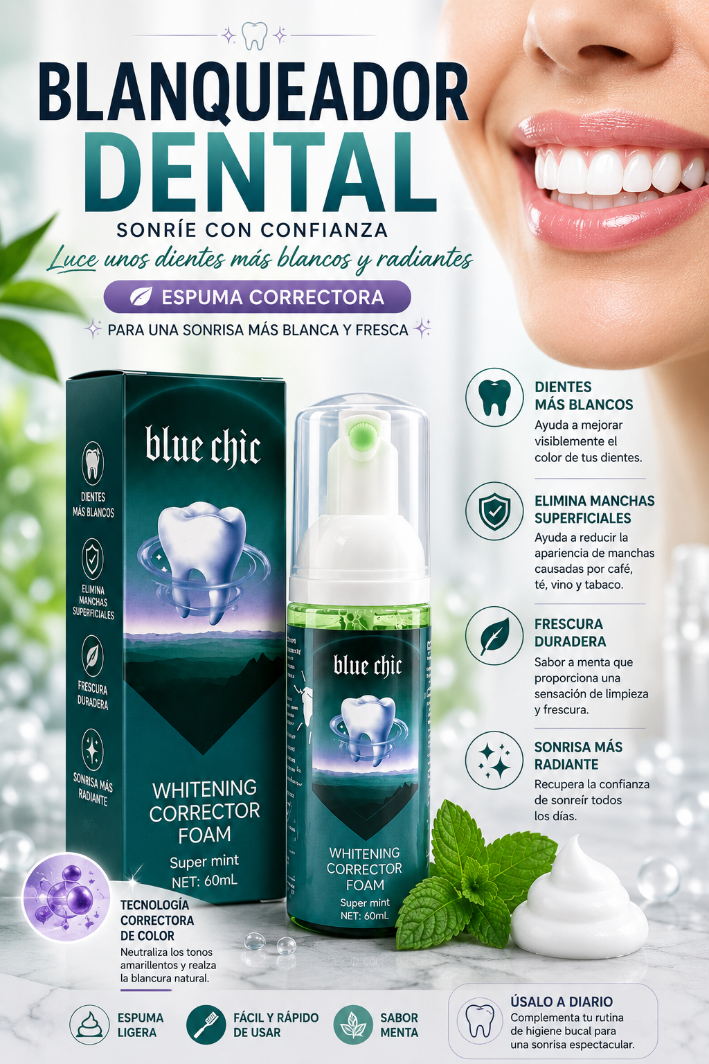 💎 BLANQUEADOR DENTAL– Sonrisa Blanca y Fresca💎