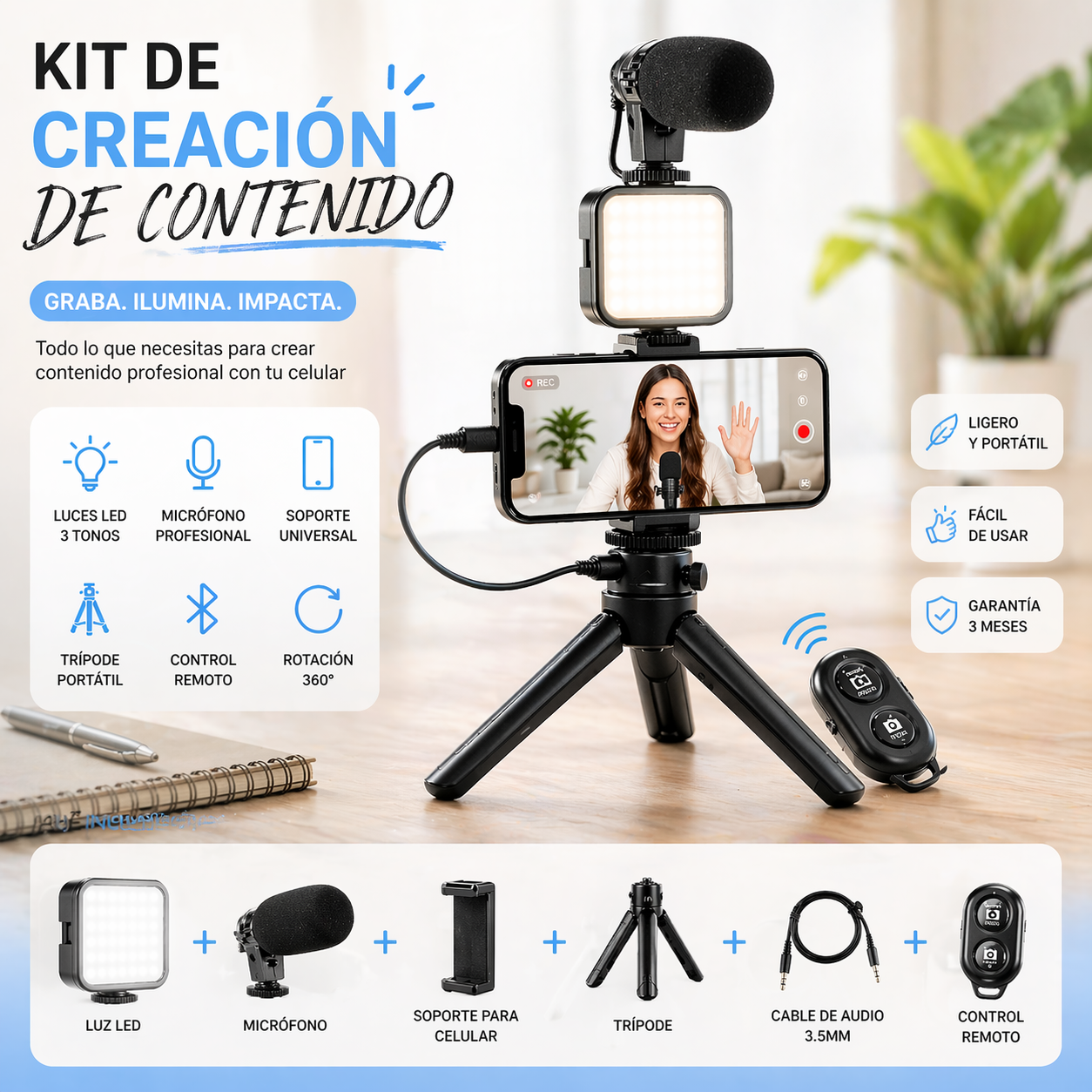 Kit Pro Creador – Ilumina, Graba y Destaca 🚀