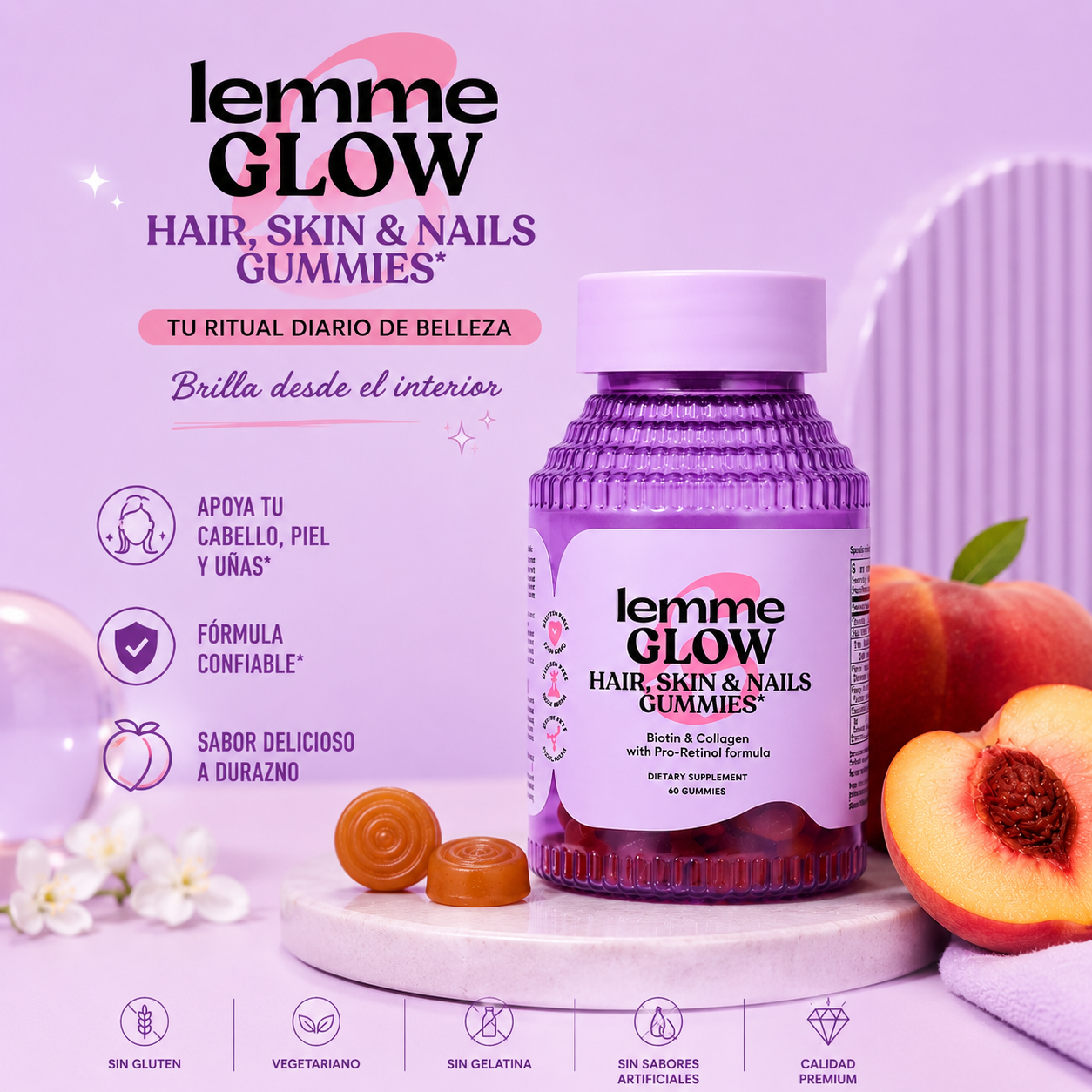✨💖 Lemme Glow Gummies – Belleza que Brilla Desde Dentro 💖🌸🍑💅