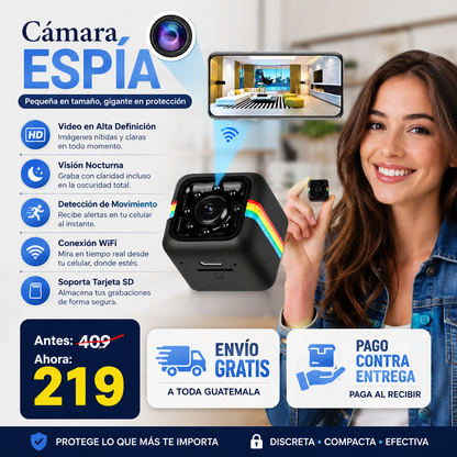 Mini Cámara Espía WiFi - Tu seguridad Va Primero🔐