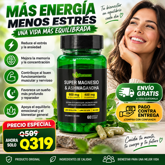 💚✨ SUPER MAGNESIO & ASHWAGANDHA X 60 CÁPSULAS 🌿⚡